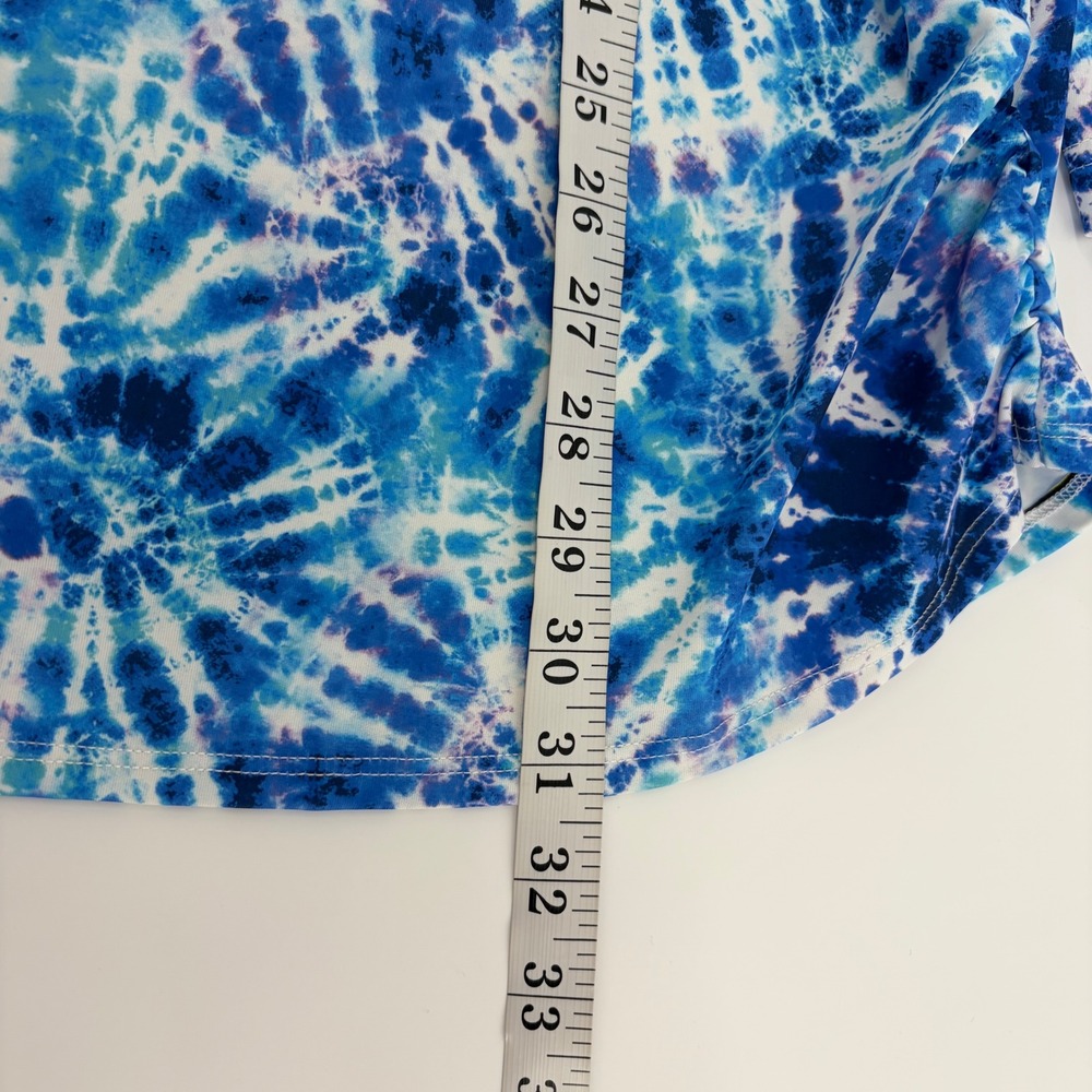 Swimsuits For All Tie Dye‎ Swim Top Blue White Purple Size 20 Long Sleeve - Picture 6 of 6
